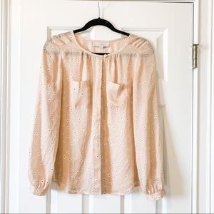LOFT Light Pink Floral Blouse